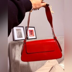 Zara Cherry Red Shoulder Bag
